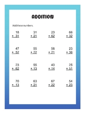 worksheet for 2 class maths